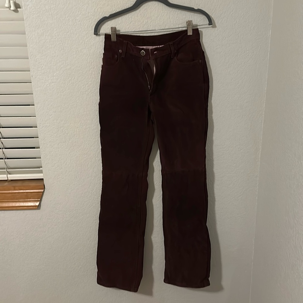 Skotts suede maroon pants